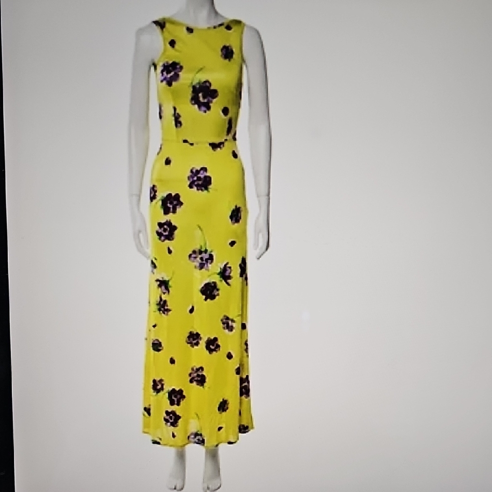 Moschino Apple Green Floral Maxi Dress